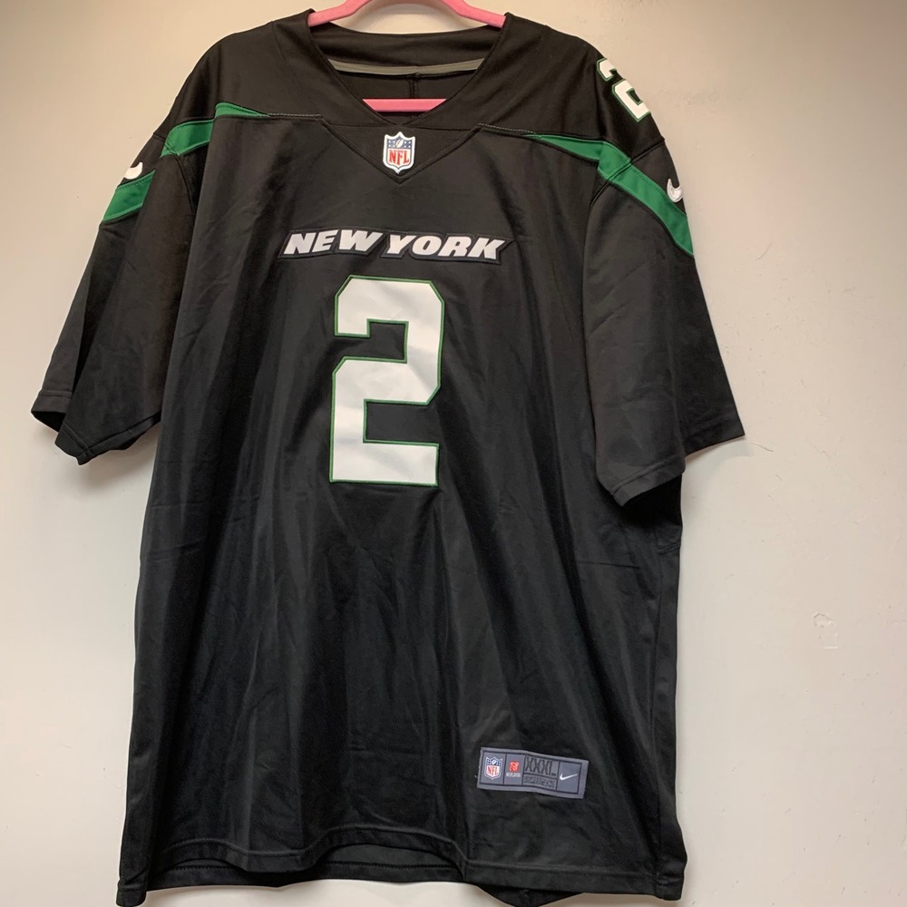 Nike NFL Jersey Mens XXXL Black New York Jets Zach Wilson 2 Excellent On Field